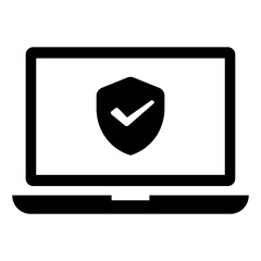Fototapeta premium Computer security vector icon illustration ( protection, antivirus)