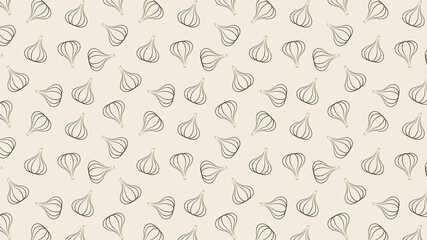 Fototapeta premium Garlic pattern wallpaper. Garlic symbol vector.