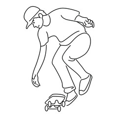 Boy Skateboarding in Park, Teenager playing skateboard