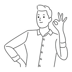 Businessman shows ok sign