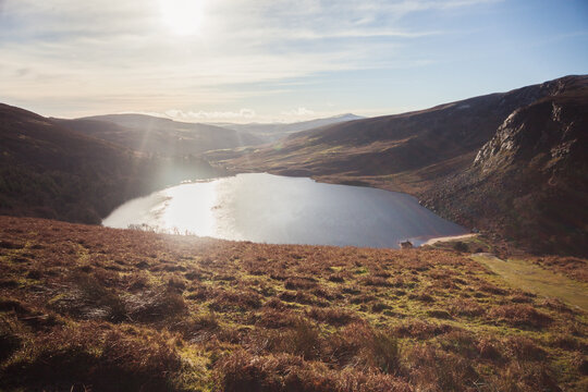 View to the Lough Tay lake from the top