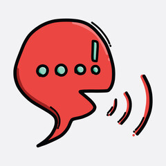 Silence bubble talk color vector icon. Drawing sketch illustration hand drawn line eps10