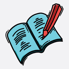note lecture color vector icon. Drawing sketch illustration hand drawn line eps10