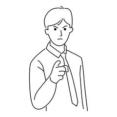 Young businessman pointing a finger
