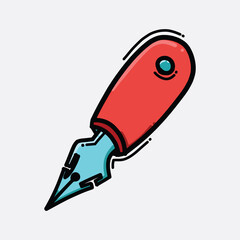 Pen color vector icon. Drawing sketch illustration hand drawn line eps10