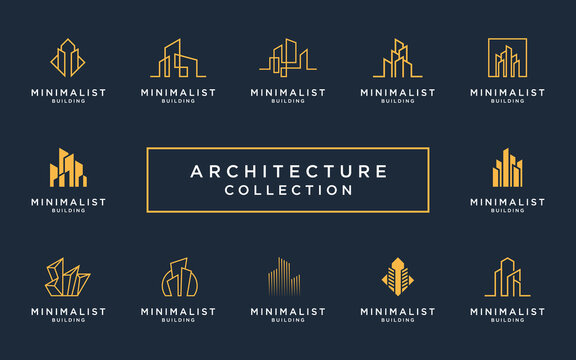 Set of building real estate logo design inspiration.
