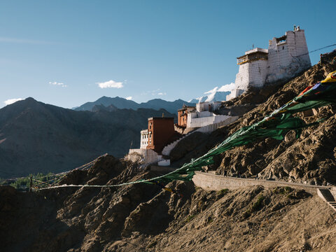 Buddhist Monastery in the Ladakh Mountains