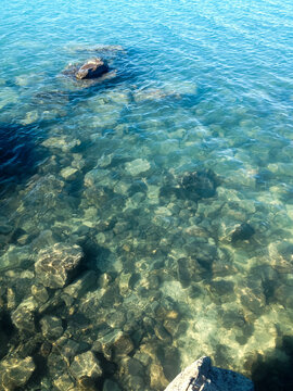 Seabed through crystal clear water