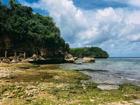 A rocky coast in a beautiful sunny day