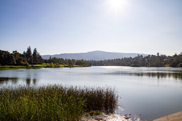 Fototapeta na wymiar View over the Lake on a Sunny Day