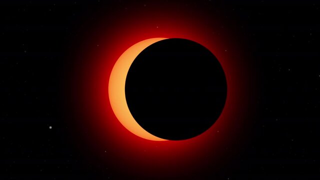 annular solar eclipse nearing its totality as seen - solar eclipse, art video illustration - 7