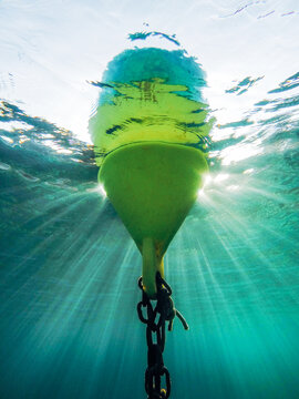 Buoy floating on a mediterranean sea.