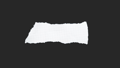 White paper torn apart on black background