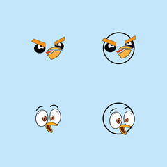 Fototapeta premium cartoon birdies face emoticon design