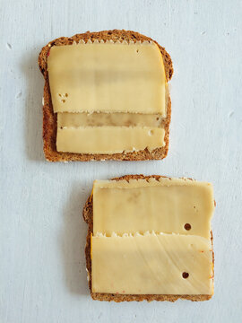 Easting toasted healthy breakfast bread with swiss cheese