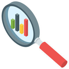 
Isometric vector of online analytics icon 
