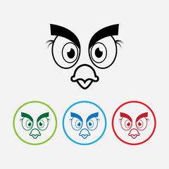 cartoon birdies face emoticon design