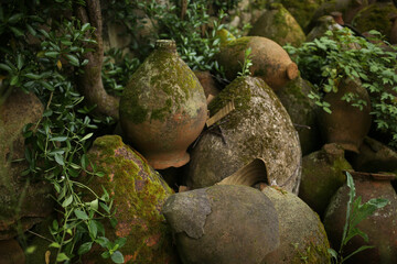 Old damaged amphoras
