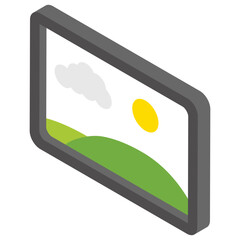 
Isometric vector icon of tablet,
