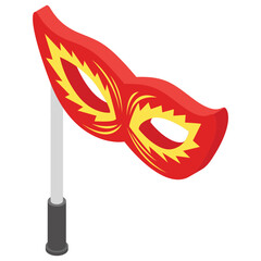 
Carnival mask, isometric vector icon.
