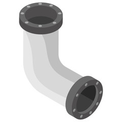 
Elbow pipe flat vector icon 
