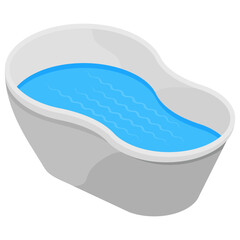 
Bathtub isometric vector icon, jacuzzi 
