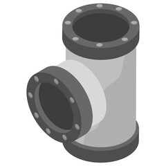 
Elbow pipe flat vector icon 
