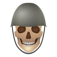 Skull with military helmet