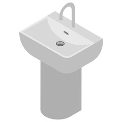 
Washbasin isometric flat icon 
