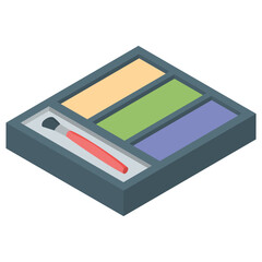 
Eye shades kit icon in isometric vector 
