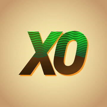 initial letter logo XO colored green and brown with striped compotition, Vector logo design template elements for your business or company identity