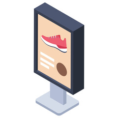 
Shoe advertisement icons in isometric vector
