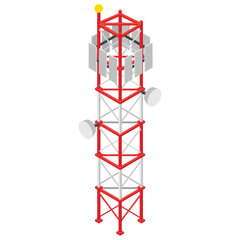 
Isometric icon of electric tower, 
