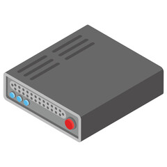
Cpu, central processing unit of computer, isometric icon, 
