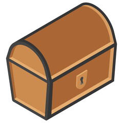 
Treasure box, isometric vector icon, 
