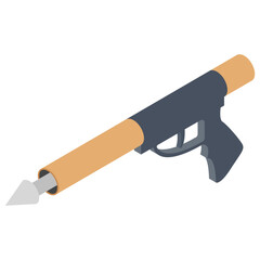 
Shooting  gun, isometric vector icon, 
