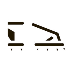 Fototapeta premium Ice-climbing Alpinism Spike Shoe Tool glyph icon . Compass And Glasses, Mountain Direction And Burner Mountaineering Alpinism Equipment Pictogram. Contour Illustration