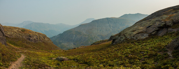 Island Lake trail panorama with smoke haze © Charles Baden