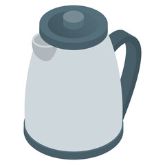 
Kettle icon in isometric vector 
