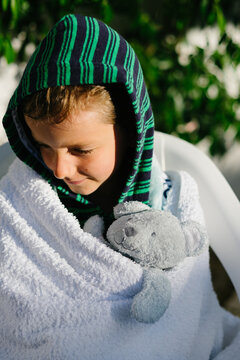 All boys love their teddy bear