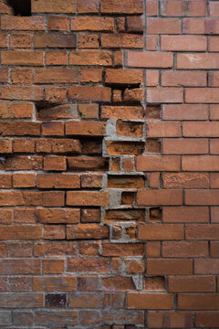 Two brick walls meet