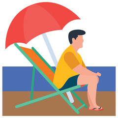 
Flat vector of beach illustration 
