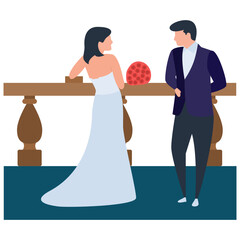 
Romantic couple in illustration vector  
