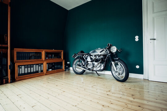 British cafe racer in a living-room