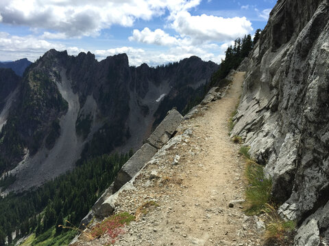 Hiking trail in mountains