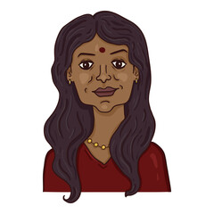 Vector Cartoon Woman from India.