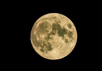 Natural color Moon, Full Moon.