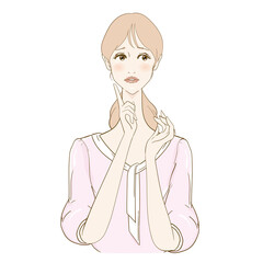 悩む女性　ナチュラル