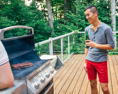 Grilling pork belly