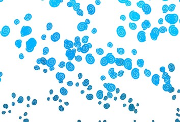 Light BLUE vector background with lava shapes.